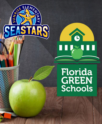 Picture of a School Desk with Green Apple 